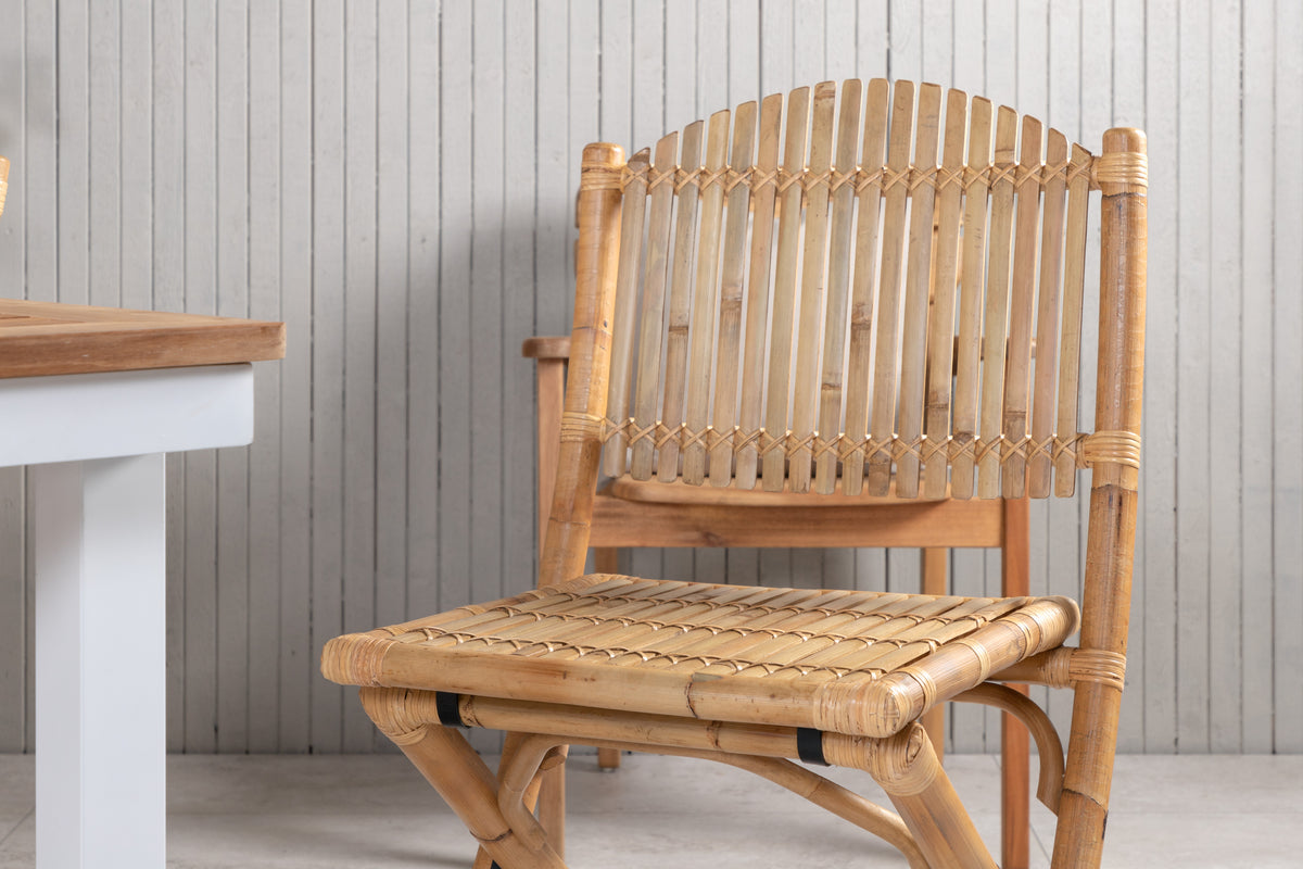 Cane & Panama Caféstole Natur + Spisebord 160 x 90