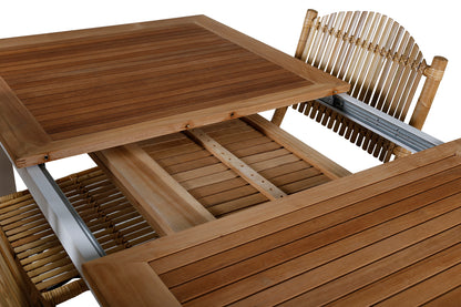 Cane & Panama Caféstole Natur + Spisebord 160 x 90