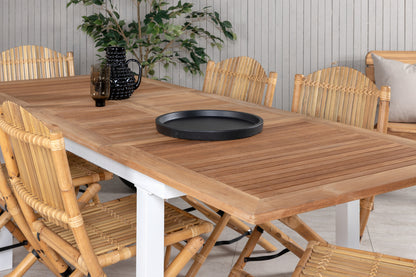 Cane & Panama Caféstole Natur + Spisebord 160 x 90