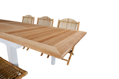 Cane & Panama Caféstole Natur + Spisebord 160 x 90