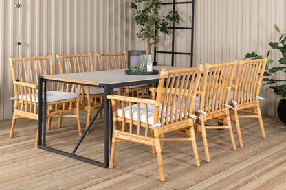 Cane & Texas Caféstole Natur + Spisebord 200x100