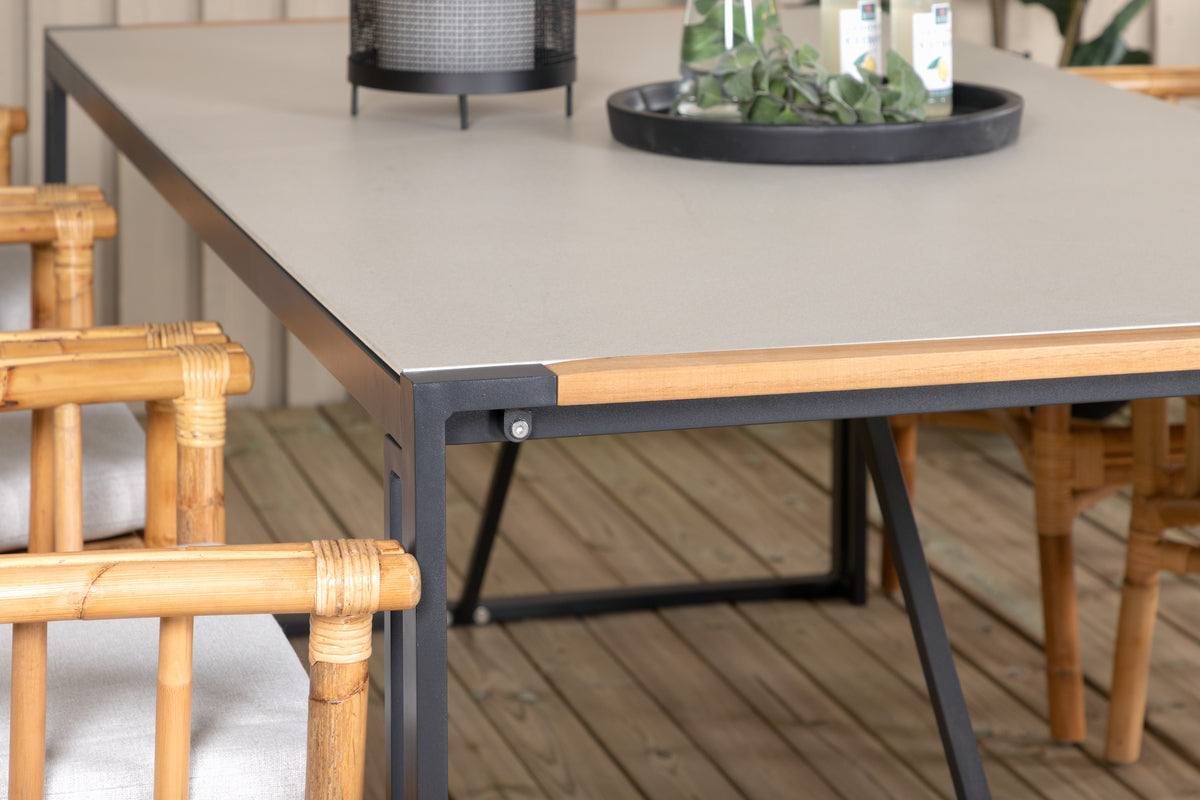 Cane & Texas Caféstole Natur + Spisebord 200x100