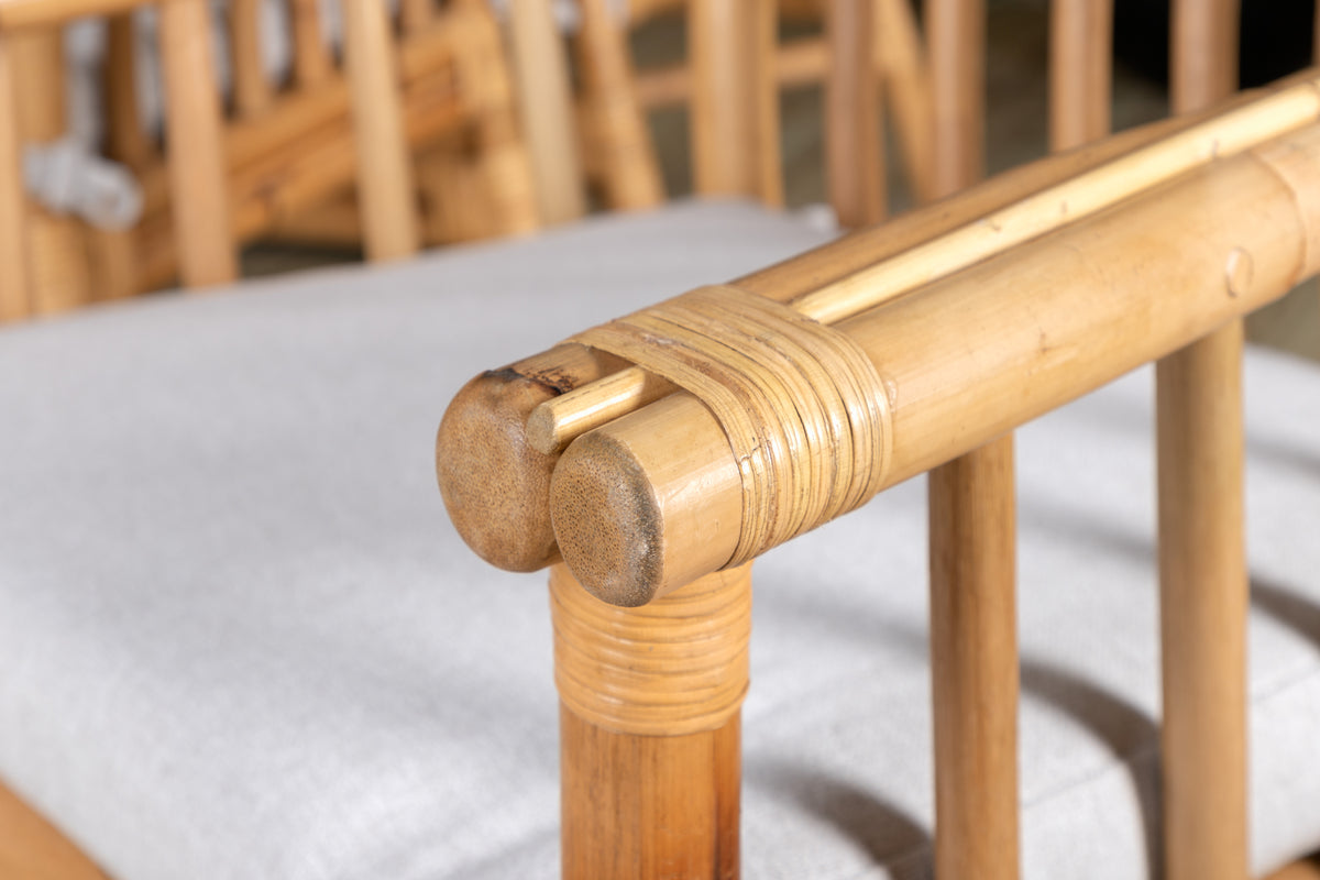 Cane & Texas Caféstole Natur + Spisebord 200x100