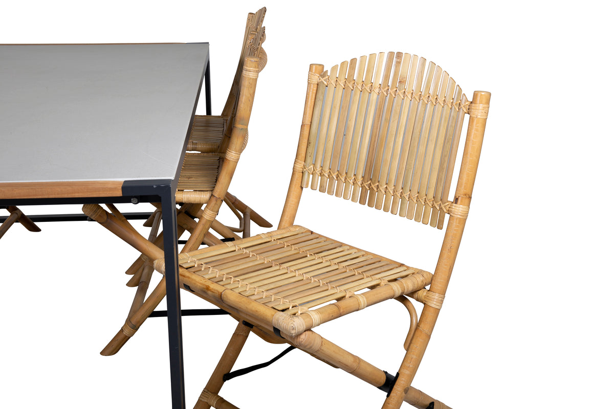 Cane & Texas Caféstole Natur + Spisebord 200x100