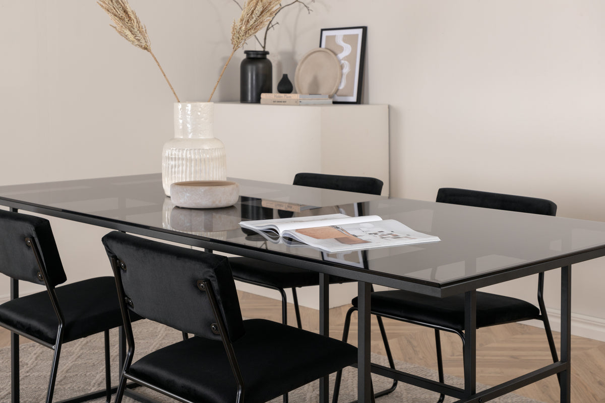 Kenth & Leif Spisestole Sort + Spisebord 90x200