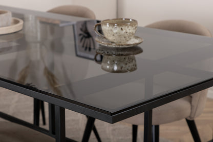 Leif & Velvet Spisebord 90x200 + Spisestole Beige