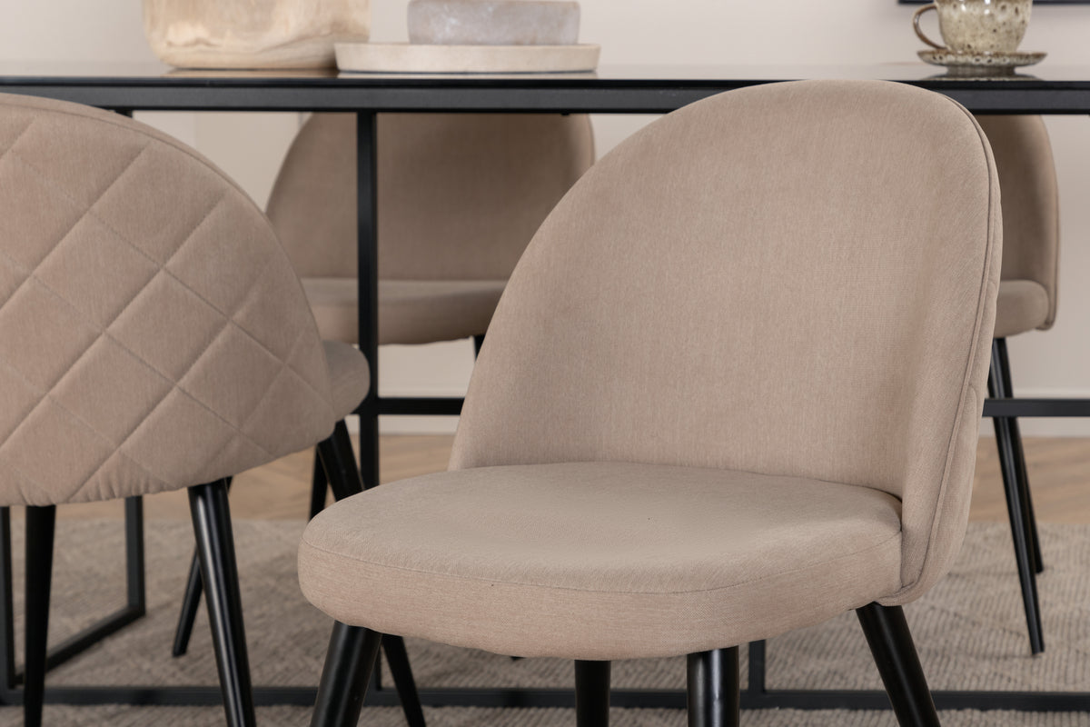 Leif & Velvet Spisebord 90x200 + Spisestole Beige