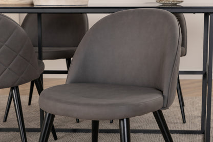 Leif & Velvet Spisebord 90x200 + Spisestole Grå