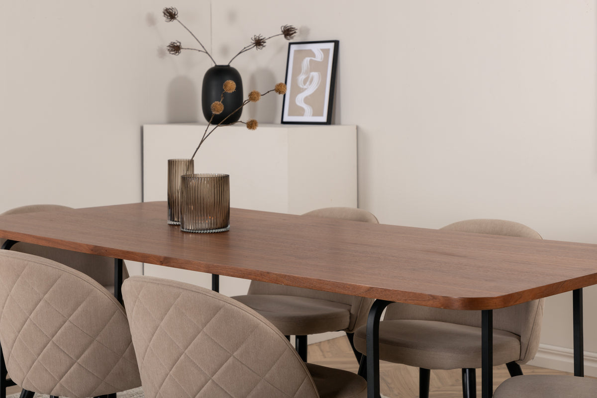 Uno, Velvet rektangulært spisebordssæt