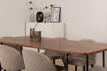 Uno, Velvet rektangulært spisebordssæt