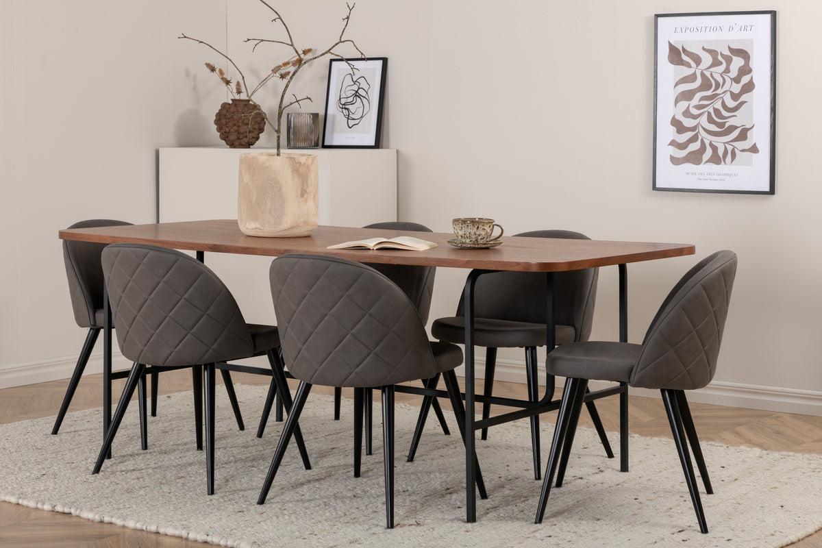 Uno, Velvet rektangulært spisebordssæt