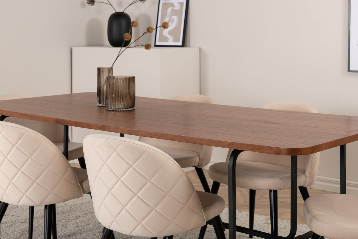 Uno, Velvet rektangulært spisebordssæt