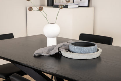 Kenth & Piazza Spisebordsstole Sort + Spisebord 90x180
