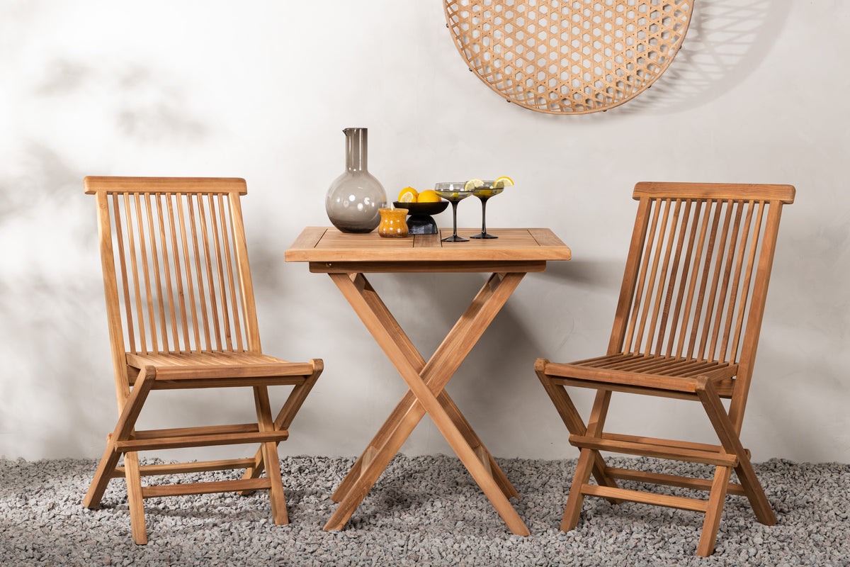 Rektangulært spisebord 70 x 70 Natur + Spisestuestol 2-pak Natur