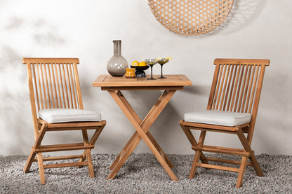 Rektangulært spisebord 70 x 70 Natur + Spisestuestol 2-pak Natur