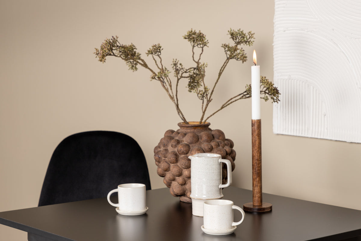 Spisebordsstol 2-pak Sort + Rektangulært Spisebord 80 x 80 Sort