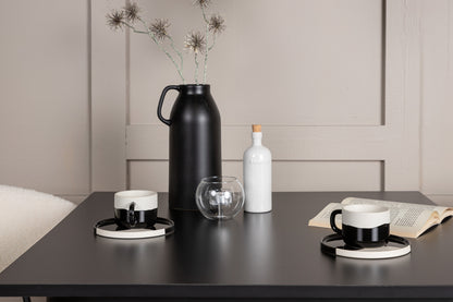 Chico & Tempe Spisebordsstol 2-pak Hvid + Rektangulært Spisebord 80 x 80 Sort