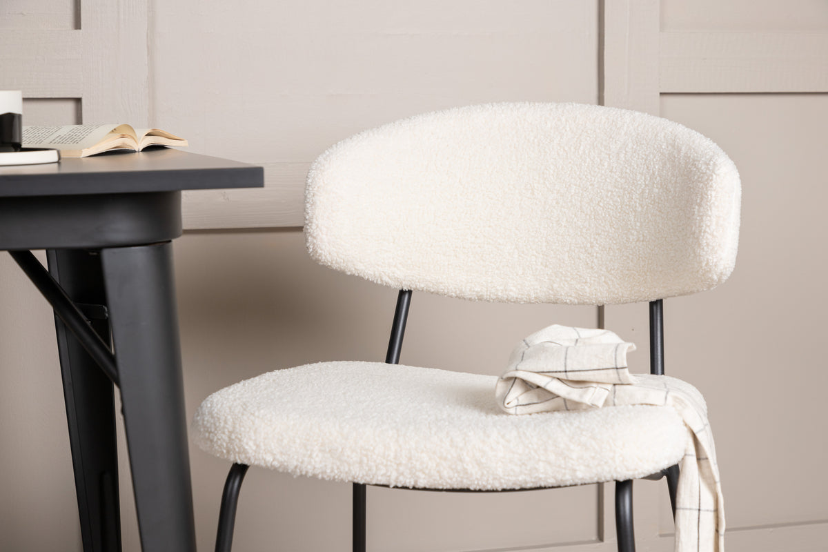 Chico & Tempe Spisebordsstol 2-pak Hvid + Rektangulært Spisebord 80 x 80 Sort