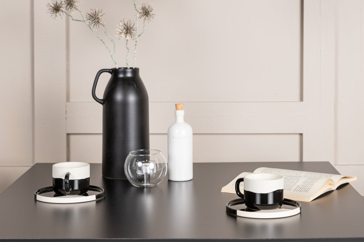 Tempe & Dyrön Rektangulært Spisebord 80 x 80 Sort + Spisebordsstol 2-pak Sort