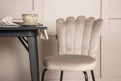 Limhamn & Tempe Spisebordsstol 2-pak Beige + Rektangulært Spisebord 80 x 80 Sort