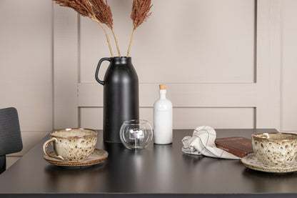 Tempe & Montros Rektangulært Spisebord 80 x 80 Sort + Spisebordsstol 2-pak Sort