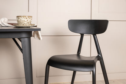 Tempe & Ursholmen Rektangulært Spisebord 80 x 80 Sort + Spisebordsstol 2-pak Sort