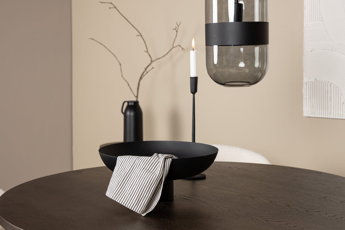 Chico & Stone Spisebordsstol 2-pak Hvid + Rundt Spisebord ⌀120 Mocca