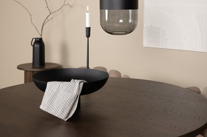 Limhamn & Stone Spisebordsstol Beige + Rundt Spisebord ⌀120 Mocca