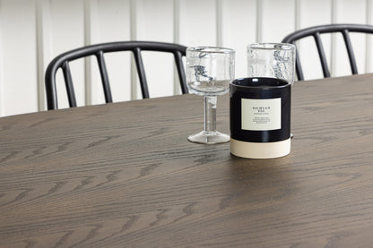 Dyrön & Stone Spisebordsstol 2-pak Sort + Oval Spisebord 220 x 100 Mocca