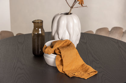 Limhamn & Olivia Spisebordsstol Beige + Rundt Spisebord ⌀110 Sort