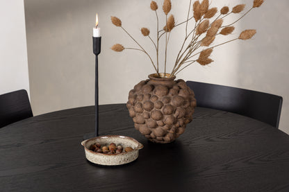 Montros & Olivia Spisebordsstol 2-pak Sort + Rundt Spisebord ⌀110 Sort