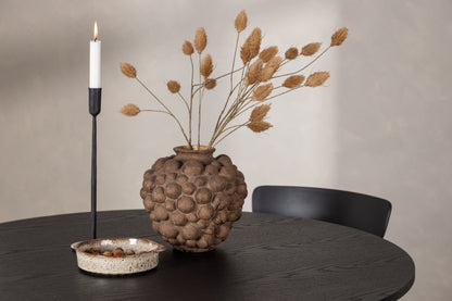 Ursholmen & Olivia Spisebordsstol 2-pak Sort + Rundt Spisebord ⌀110 Sort