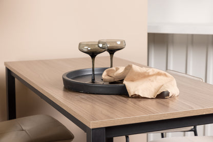 Barstol 2-pak Beige + Barbord 120 x 60 Valnød