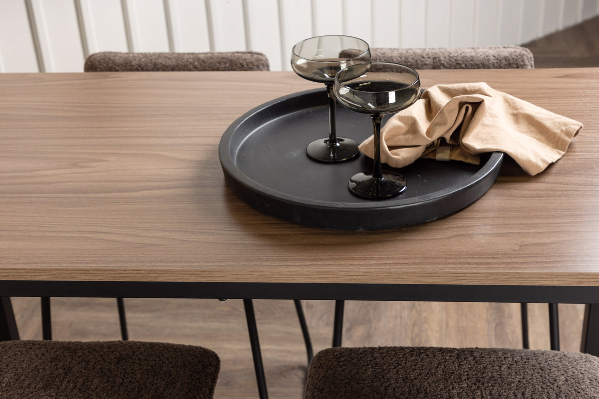 Barstol 2-pak Mørkegrå + Barbord 120 x 60 Valnød