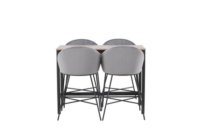 Barbord 120 x 60 Valnød + Barstol Mørkegrå