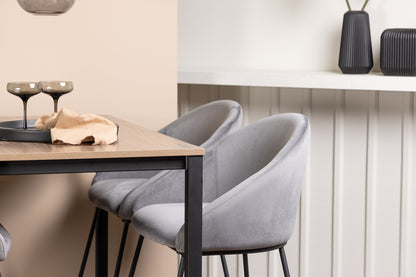 Barbord 120 x 60 Valnød + Barstol Mørkegrå