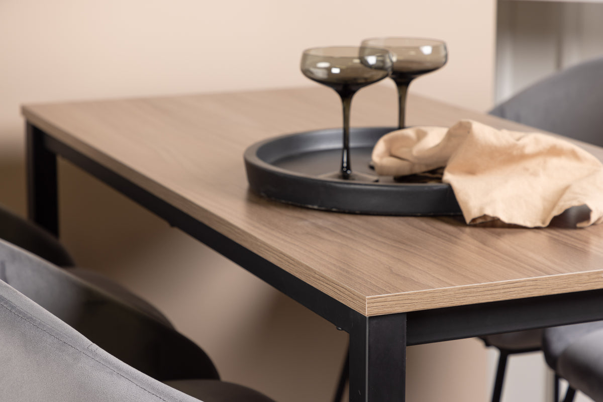 Barbord 120 x 60 Valnød + Barstol Mørkegrå