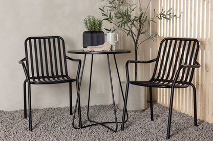 Peking & Bacong Spisebordsstole 2-pak Sort + Cafebord Ø60 Sort