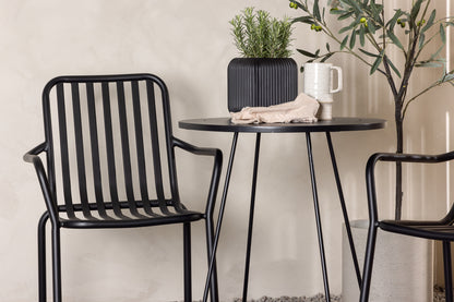 Peking & Bacong Spisebordsstole 2-pak Sort + Cafebord Ø60 Sort