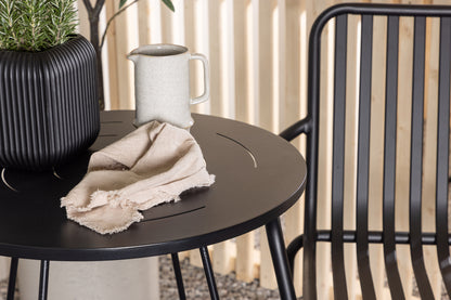 Peking & Bacong Spisebordsstole 2-pak Sort + Cafebord Ø60 Sort