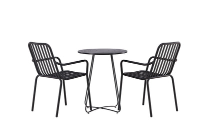 Peking & Bacong Spisebordsstole 2-pak Sort + Cafebord Ø60 Sort