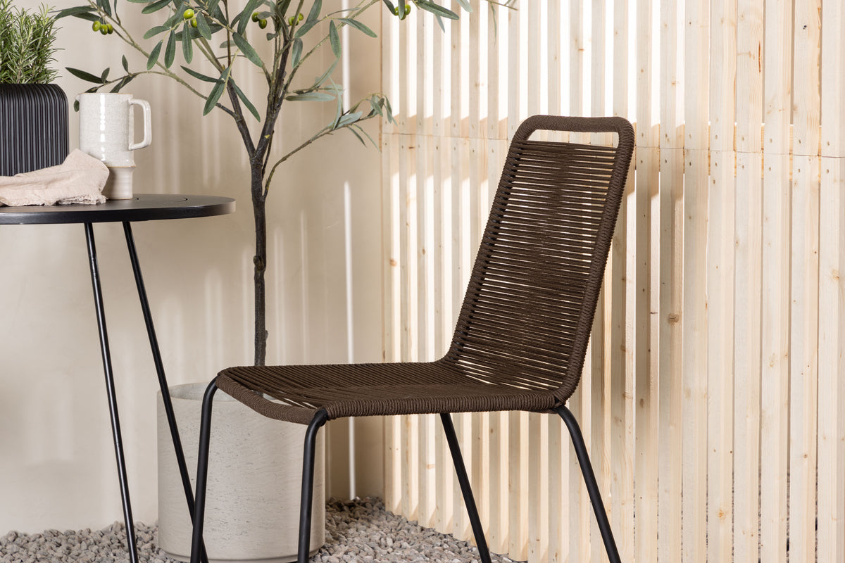 Spisebordsstol 2-pak Brun/Sort + Cafebord 60 Sort