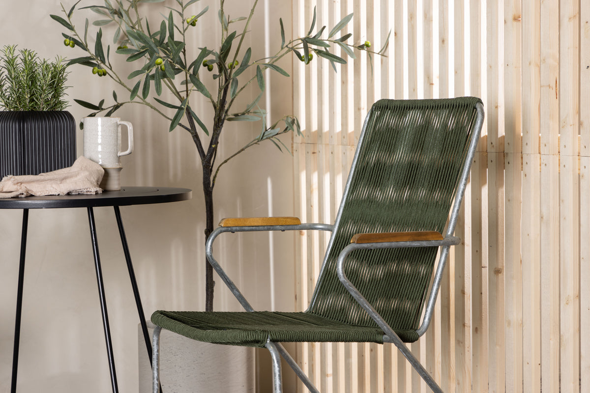 Cafébord 60 Sort + Spisebordsstol 2-pak Grøn