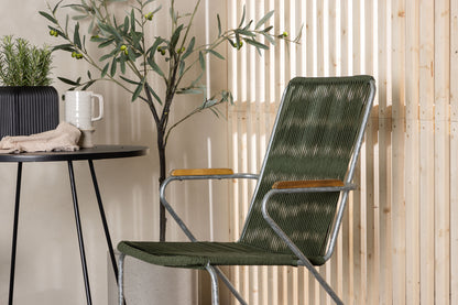 Cafébord 60 Sort + Spisebordsstol 2-pak Grøn