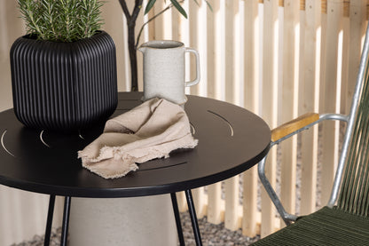 Cafébord 60 Sort + Spisebordsstol 2-pak Grøn