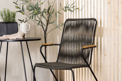 Bacong & Bois Cafebord ⌀60 Sort + Spisestole 2-pak Mørkegrå