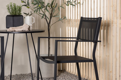Spisebordsstol 2-pak Sort + Cafebord 60 Sort