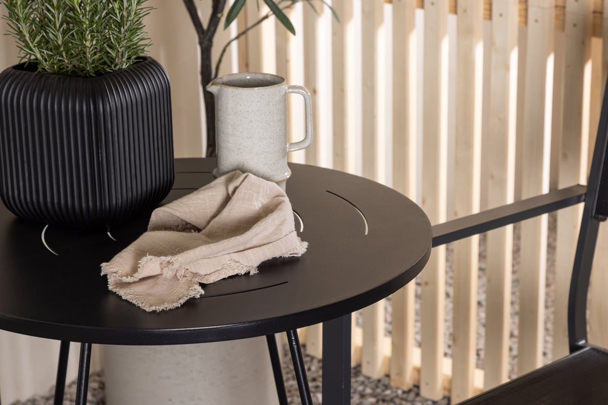 Spisebordsstol 2-pak Sort + Cafebord 60 Sort