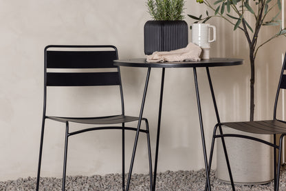 Lina & Bacong Spisestole 2-pak Sort + Cafebord ⌀60 Sort
