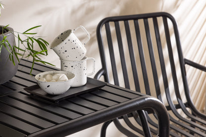 Cafébord 70 x 70 Sort + Spisebordsstol 2-pak Sort